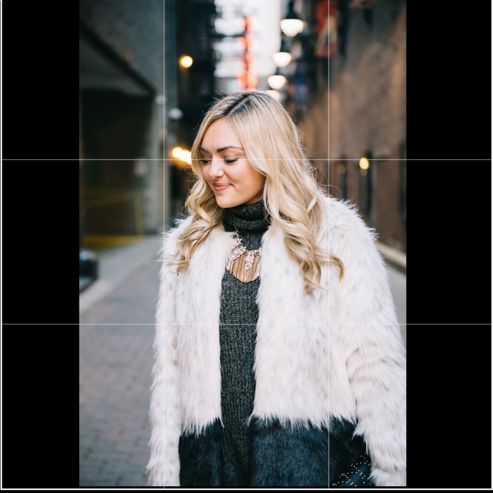 Express Black & Ivory Long Faux Fur Coat Womens M